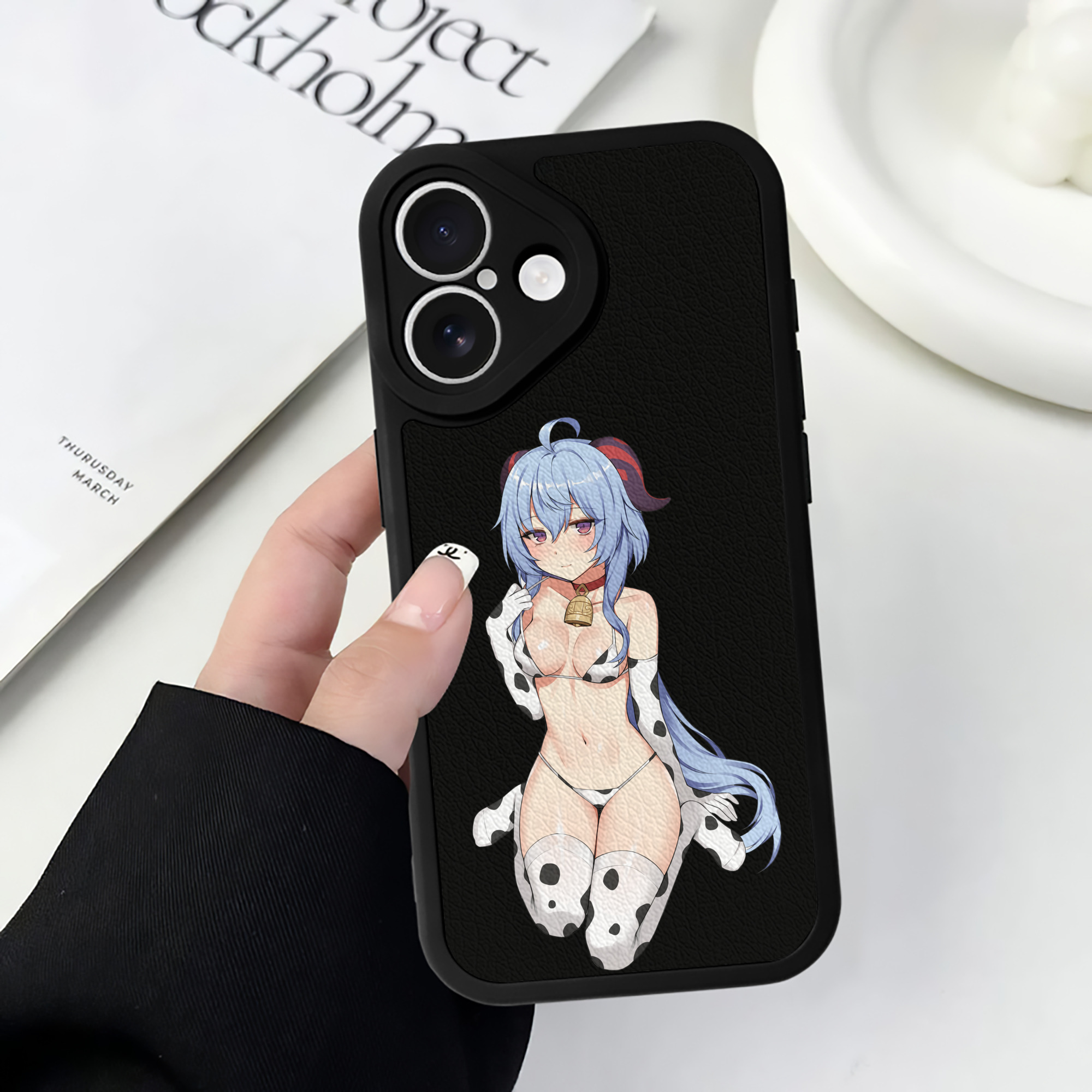 げんし神 甘雨 かんう genshin Ganyu 【iPhone 16シリーズ対応】シリコンスマホケース（レザー調） 材質：シリコン